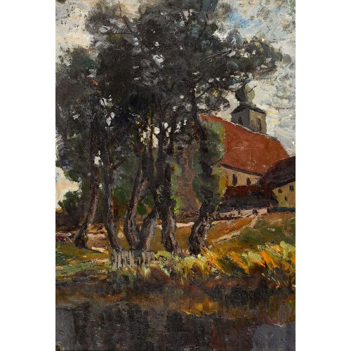 OTTO GAMPERT : Landschaft mit Kirche (DOBIASCHOFSKY AUKTIONEN AG)