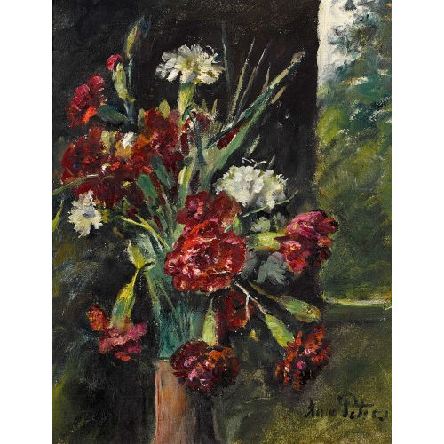 ANNA PETERS : Stillleben mit Nelken in Vase (DOBIASCHOFSKY AUKTIONEN AG)