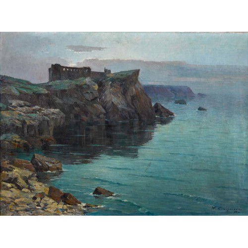 WILHELM LUDWIG LEHMANN : Steilk�ste mit Burg (DOBIASCHOFSKY AUKTIONEN AG)