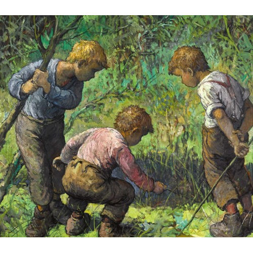 KARL SCHENK : 'Buben am Tmpel' (DOBIASCHOFSKY AUKTIONEN AG)