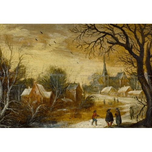 17. JH. HOLLAND : Winterlandschaft mit Staffage (DOBIASCHOFSKY AUKTIONEN AG)