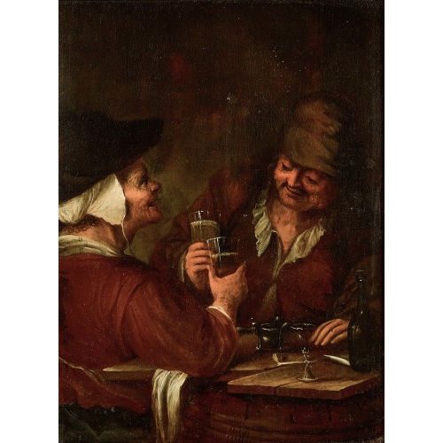 JAN VINCENTSZ. VAN DER VINNE : Zwei Trinker beim Zuprosten (DOBIASCHOFSKY AUKTIONEN AG)