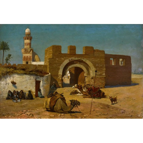JEAN-L�ON G�R�ME : 'Entr�e d'un village �gyptien' (DOBIASCHOFSKY AUKTIONEN AG)
