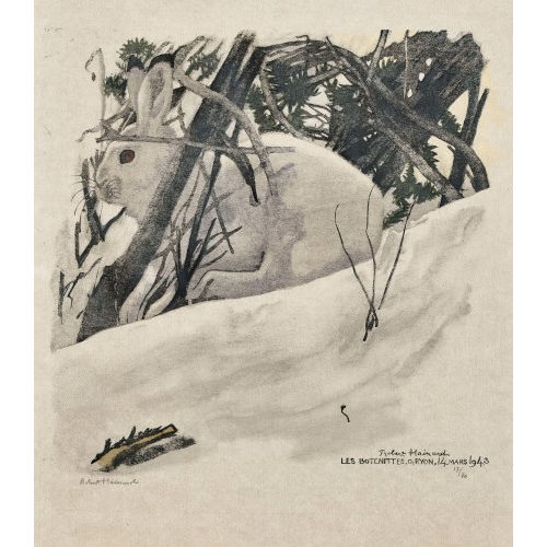 ROBERT HAINARD : 'Li�vre blanc dans le fourr�' (DOBIASCHOFSKY AUKTIONEN AG)