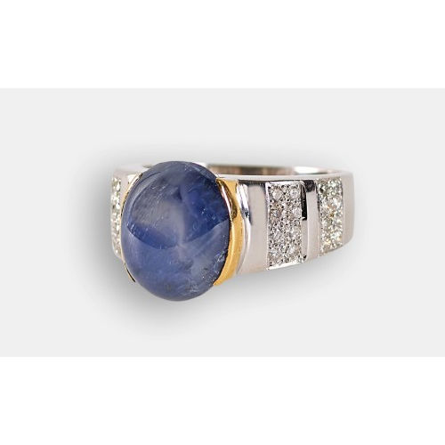 SAPHIR-DIAMANT-RING : (DOBIASCHOFSKY AUKTIONEN AG)