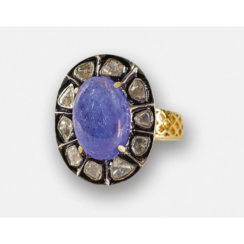 TANSANIT-DIAMANT-RING : (DOBIASCHOFSKY AUKTIONEN AG)