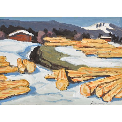FRED STAUFFER : Winterlandschaft mit Baumst�mmen (DOBIASCHOFSKY AUKTIONEN AG)
