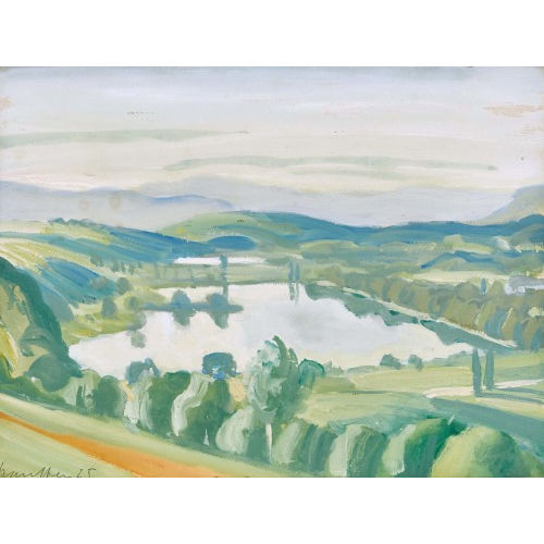 FRED STAUFFER : Weite Landschaft mit See (DOBIASCHOFSKY AUKTIONEN AG)