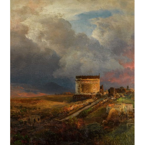 OSWALD ACHENBACH : 'Grabmal der Caecilia Metella bei Rom' (DOBIASCHOFSKY AUKTIONEN AG)