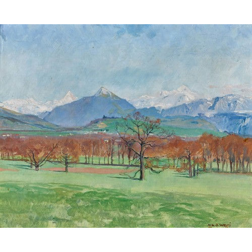 ALBERT JAKOB WELTI : 'Savoyeralpen bei Bisenstimmung' (DOBIASCHOFSKY AUKTIONEN AG)