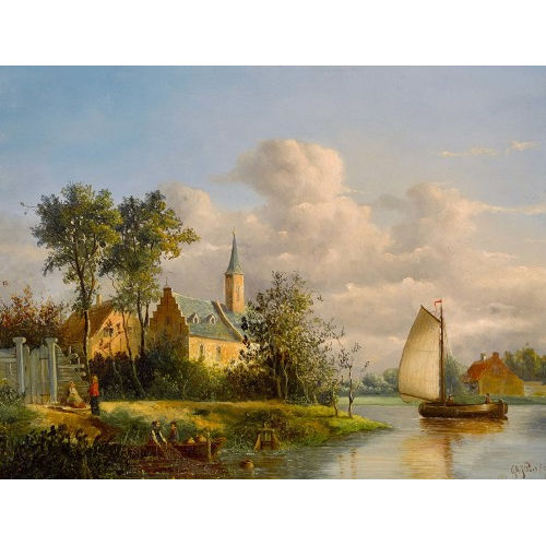 GERARDUS ARNOLDUS JOHANNES PINO POST : Holl�ndische Flusslandschaft (DOBIASCHOFSKY AUKTIONEN AG)