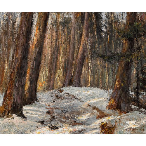 REINHOLD K�NDIG : Sonnige Waldlandschaft im Winter (DOBIASCHOFSKY AUKTIONEN AG)
