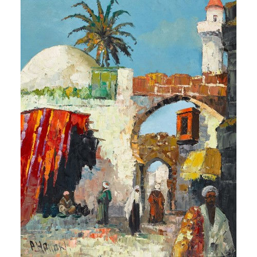 A. HASSAN : Orientalische Stadtpartie (DOBIASCHOFSKY AUKTIONEN AG)