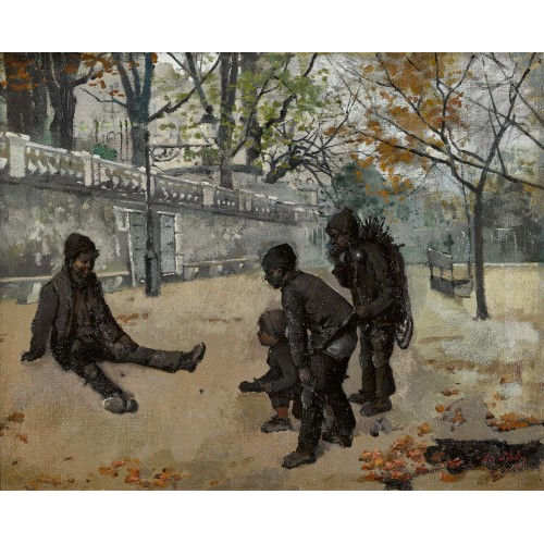 JEAN-DANIEL IHLY : Ramoneurs dans la neige � la Treille (DOBIASCHOFSKY AUKTIONEN AG)
