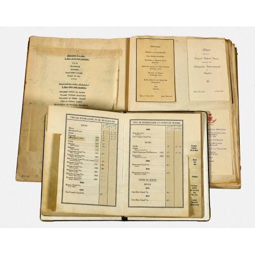 20. JH. SCHWEIZ : Menu- und Weinkarten des Grand Hotels Bernerhof, Bern (DOBIASCHOFSKY AUKTIONEN AG)