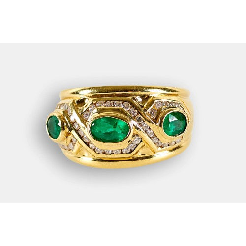 SMARAGD-BRILLANT-RING : (DOBIASCHOFSKY AUKTIONEN AG)