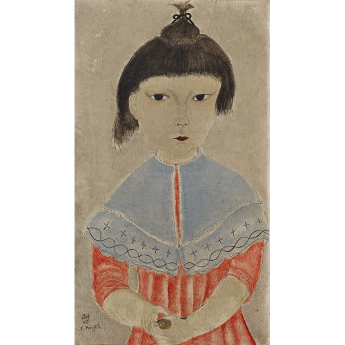 TSUGUHARU L�ONARD FOUJITA : Fillette � l'oiseau (DOBIASCHOFSKY AUKTIONEN AG)