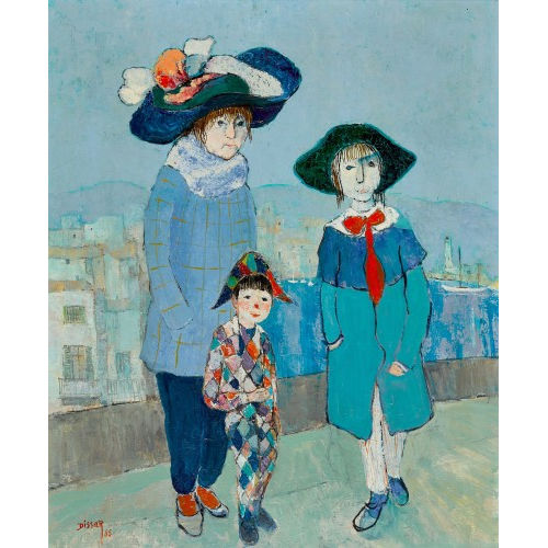 MAX DISSAR : Kost�mierte Familie in Porto Venere (DOBIASCHOFSKY AUKTIONEN AG)
