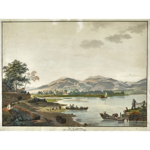 JOHANN LUDWIG ABERLI : 'Vue d'Yverdon' (DOBIASCHOFSKY AUKTIONEN AG)