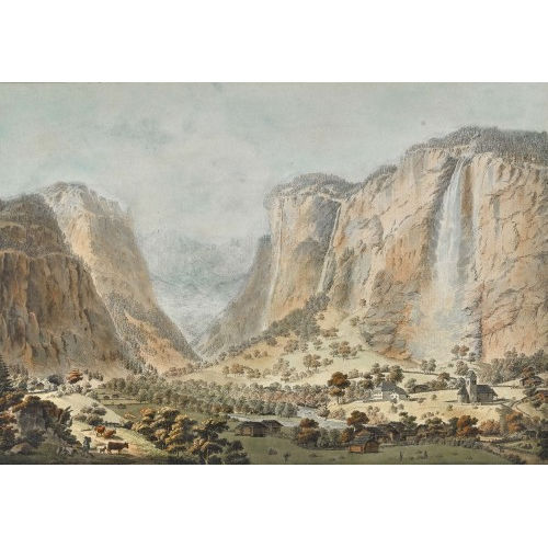 18. JH. SCHWEIZ : Lauterbrunnental mit Staubbachfall (DOBIASCHOFSKY AUKTIONEN AG)