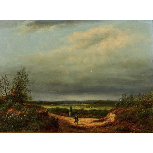 MAURITS VAN KERKHOFF : Weite Landschaft mit Wanderer (DOBIASCHOFSKY AUKTIONEN AG)
