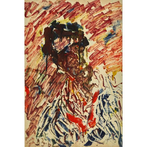 ANATOLY TIMOFEEVIC ZVEREV : 'Selbstbildnis mit Palette' (DOBIASCHOFSKY AUKTIONEN AG)