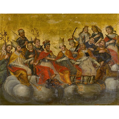 16. JH. DEUTSCHLAND : W�rdentr�ger und M�rtyrerinnen mit Heiligem Christophorus (DOBIASCHOFSKY AUKTIONEN AG)