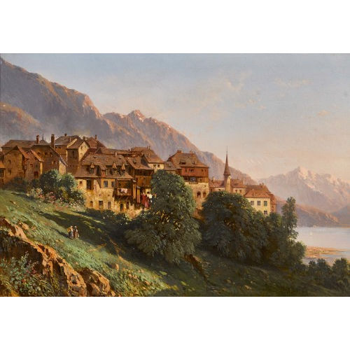 ELISABETH FORT-SIM�ON : Vue de Montreux sur les bords du lac de Gen�ve (DOBIASCHOFSKY AUKTIONEN AG)
