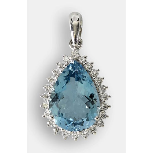 AQUAMARIN-BRILLANT-ANH�NGER : (DOBIASCHOFSKY AUKTIONEN AG)