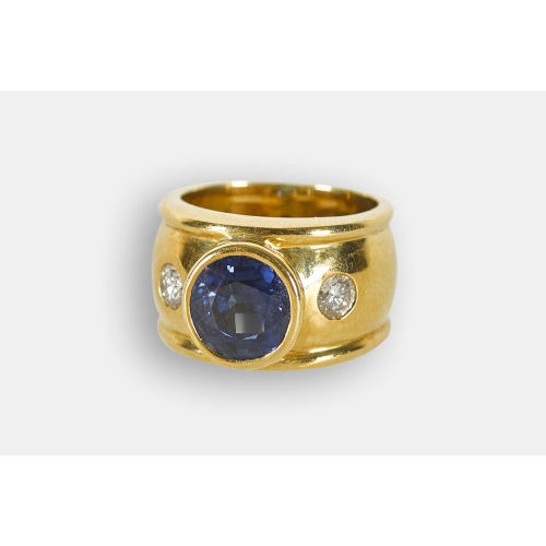 SAPHIR-BRILLANT-RING : (DOBIASCHOFSKY AUKTIONEN AG)
