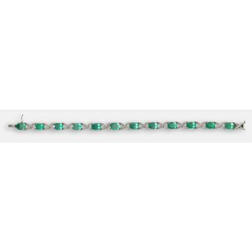 SMARAGD-BRILLANT-BRACELET : (DOBIASCHOFSKY AUKTIONEN AG)
