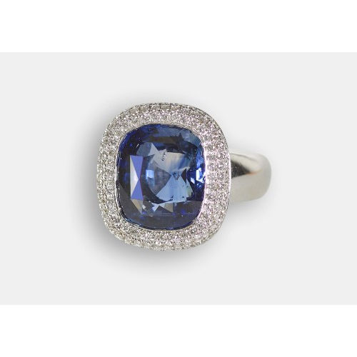SAPHIR-BRILLANT-RING : (DOBIASCHOFSKY AUKTIONEN AG)