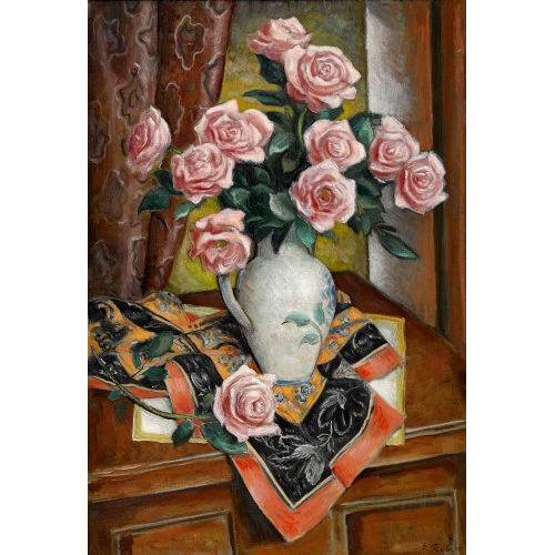 PAUL TH�OPHILE ROBERT : Bouquet de roses (DOBIASCHOFSKY AUKTIONEN AG)