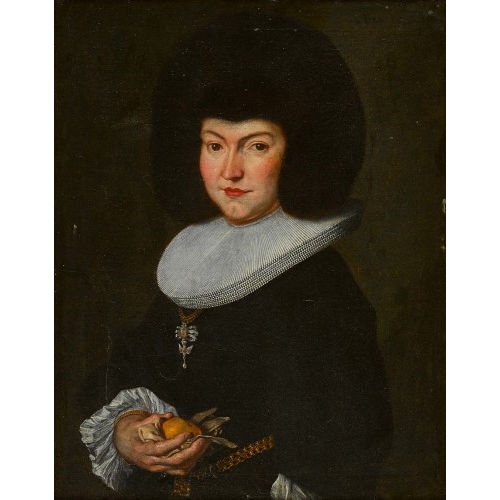 17. JH. SCHWEIZ : Portrait de Barbe de Theisson(?) (DOBIASCHOFSKY AUKTIONEN AG)