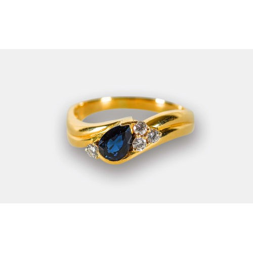 SAPHIR-BRILLANT-RING : (DOBIASCHOFSKY AUKTIONEN AG)