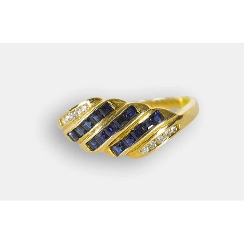 SAPHIR-BRILLANT-RING : (DOBIASCHOFSKY AUKTIONEN AG)