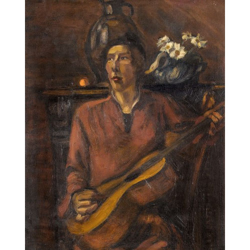 HENRI VICTOR GABRIEL LE FAUCONNIER : 'Guitariste en rouge' (DOBIASCHOFSKY AUKTIONEN AG)