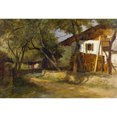 GUSTAVE EUG�NE CASTAN : Bauernhofidylle (DOBIASCHOFSKY AUKTIONEN AG)