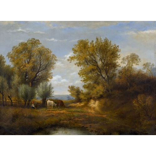 E. CAZIER : Waldlichtung mit weidenden K�hen (DOBIASCHOFSKY AUKTIONEN AG)