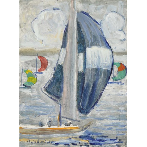 ALBERT SCHMIDT : Segelschiffe auf dem Genfersee (DOBIASCHOFSKY AUKTIONEN AG)