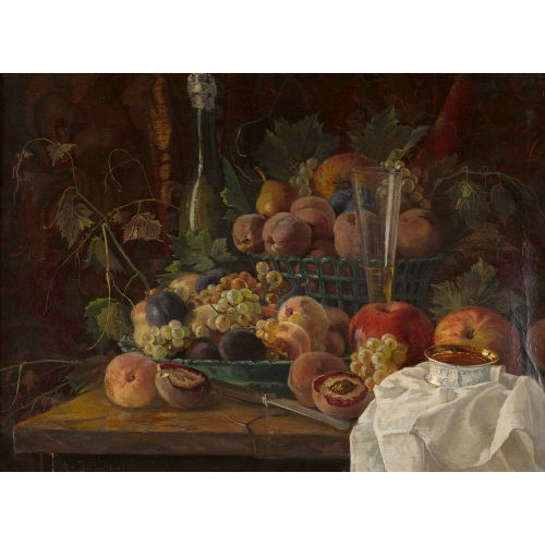 �DOUARD JEANMAIRE : �ppiges Fr�chtestillleben (DOBIASCHOFSKY AUKTIONEN AG)