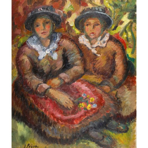ANDR� JULIEN PRINA : 'Les deux valaisannes' (DOBIASCHOFSKY AUKTIONEN AG)