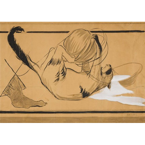 TH�OPHILE-ALEXANDRE STEINLEN : Spielende Katze (DOBIASCHOFSKY AUKTIONEN AG)