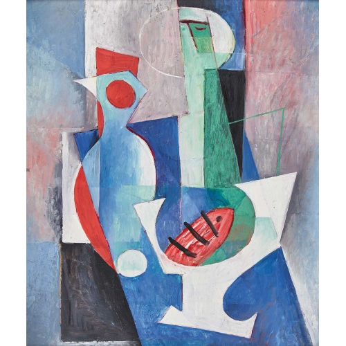 LEO LEUPPI : Komposition mit Figur und Vase (DOBIASCHOFSKY AUKTIONEN AG)