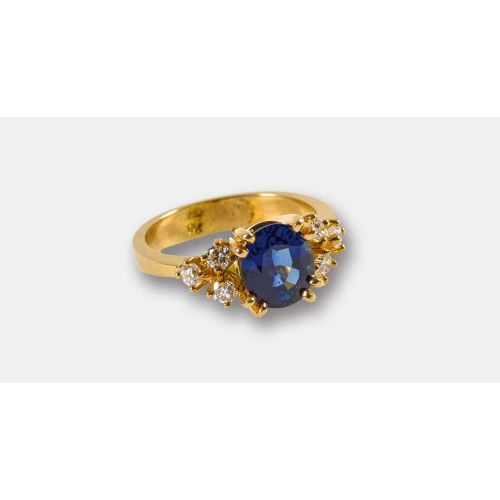 SAPHIR-BRILLANT-RING : (DOBIASCHOFSKY AUKTIONEN AG)