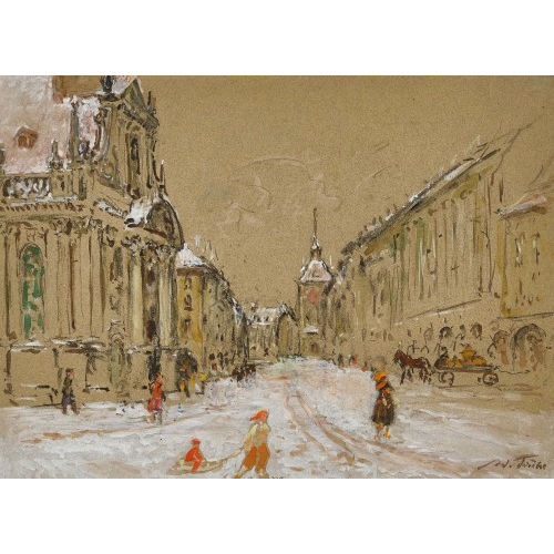 ADOLF TI�CHE : Die Berner Spitalgasse mit der Heiliggeistkirche (DOBIASCHOFSKY AUKTIONEN AG)