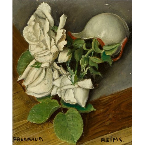 FRAN�OIS �MILE BARRAUD : Nature morte aux roses blanches (DOBIASCHOFSKY AUKTIONEN AG)