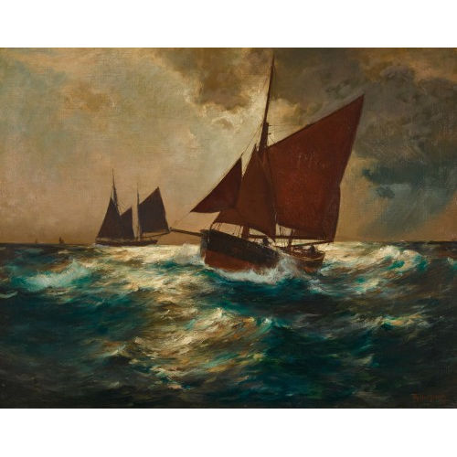 FRANZ JOHANN M�LLER-GOSSEN : Mondbeschienene Segelschiffe auf See (DOBIASCHOFSKY AUKTIONEN AG)