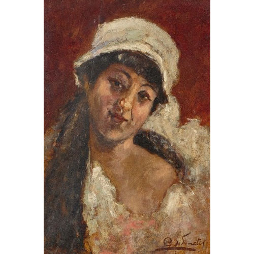 GIUSEPPE DE SANCTIS : Damenportr�t (DOBIASCHOFSKY AUKTIONEN AG)