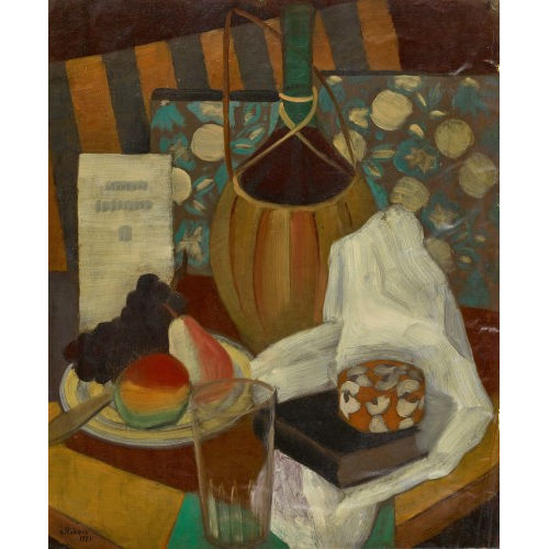 PAUL TH�OPHILE ROBERT : Nature morte au bouteille de vin et fruits (DOBIASCHOFSKY AUKTIONEN AG)